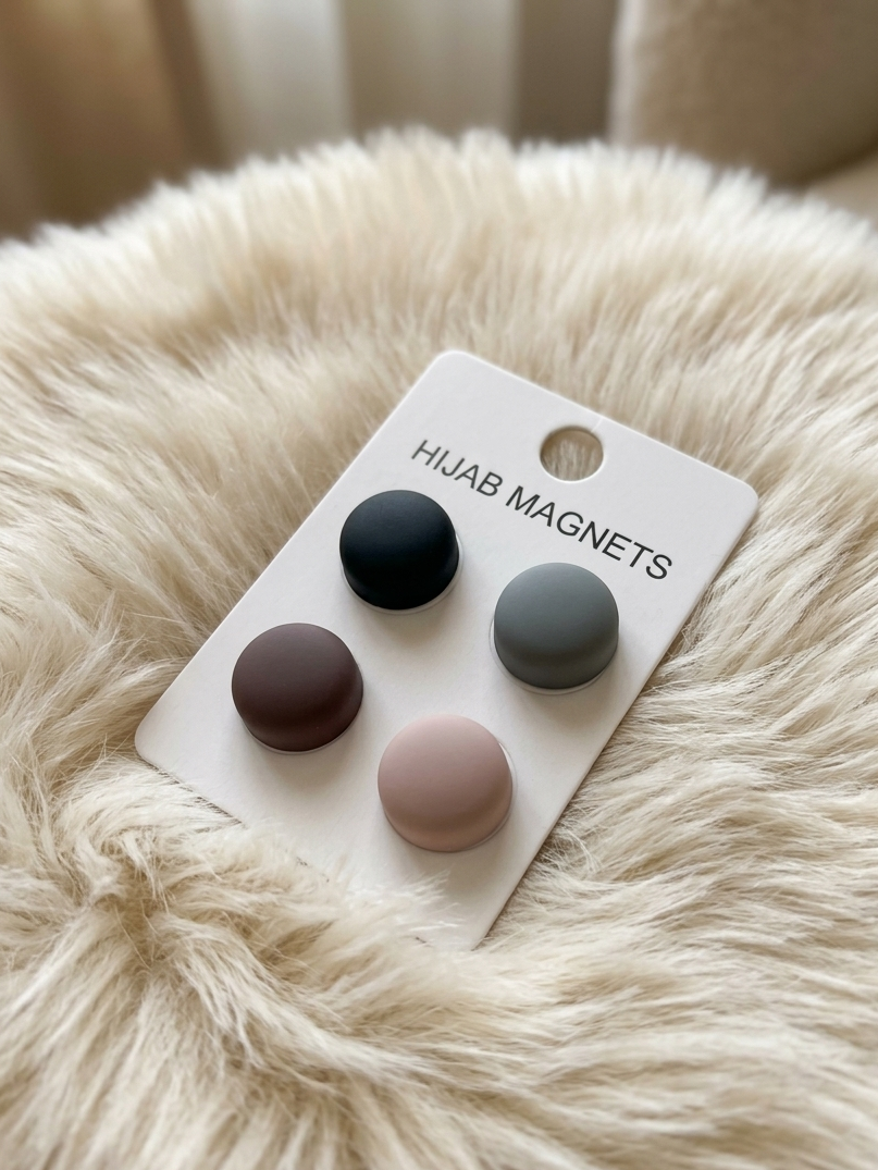 Pack of 4 Hijab Magnetic Pins (Round Shape)