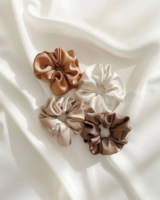 Pack Of 4 Silk Volumzing Scrunchies